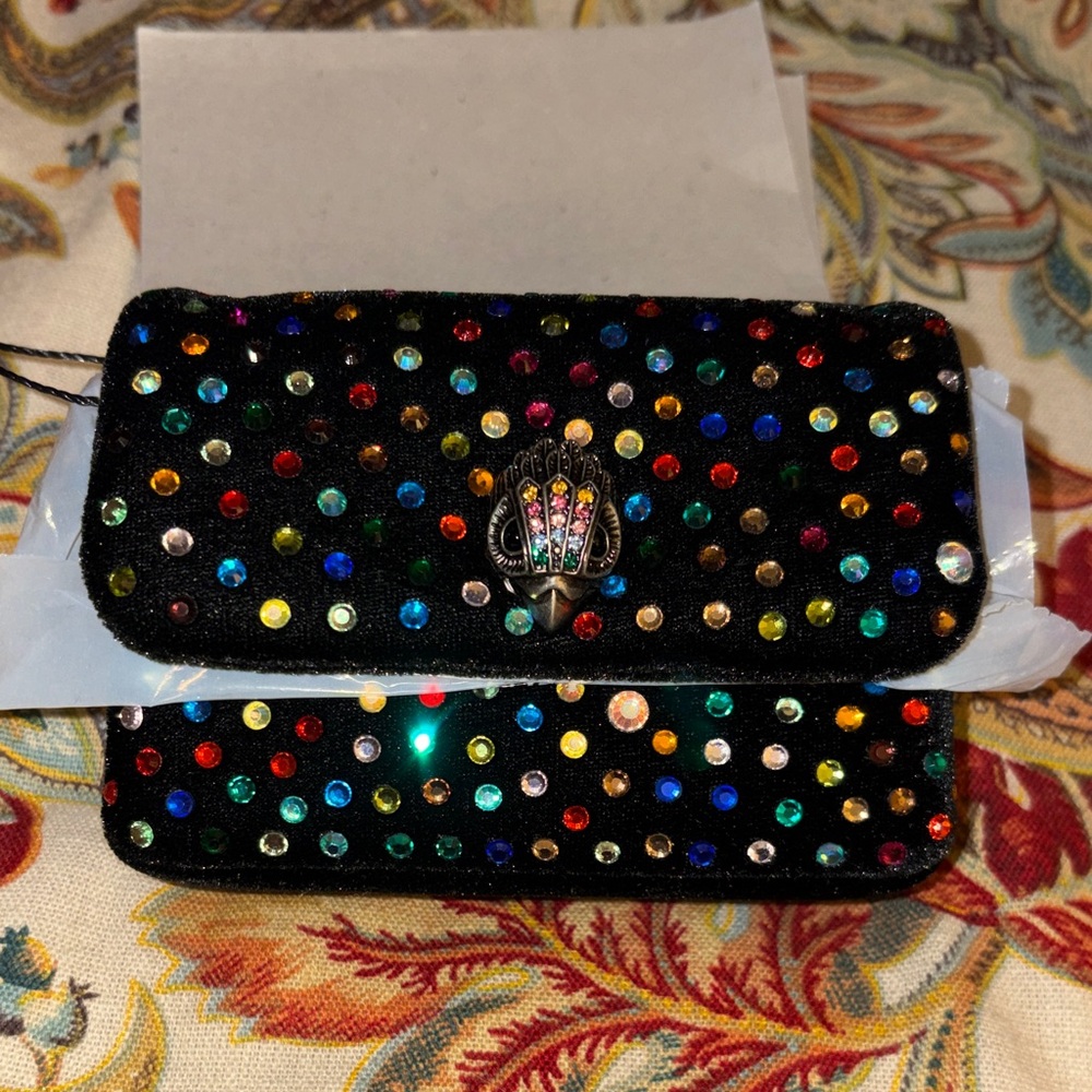 Kurt Geiger Nano Kensington Velvet Rhinestone  Bag NWT